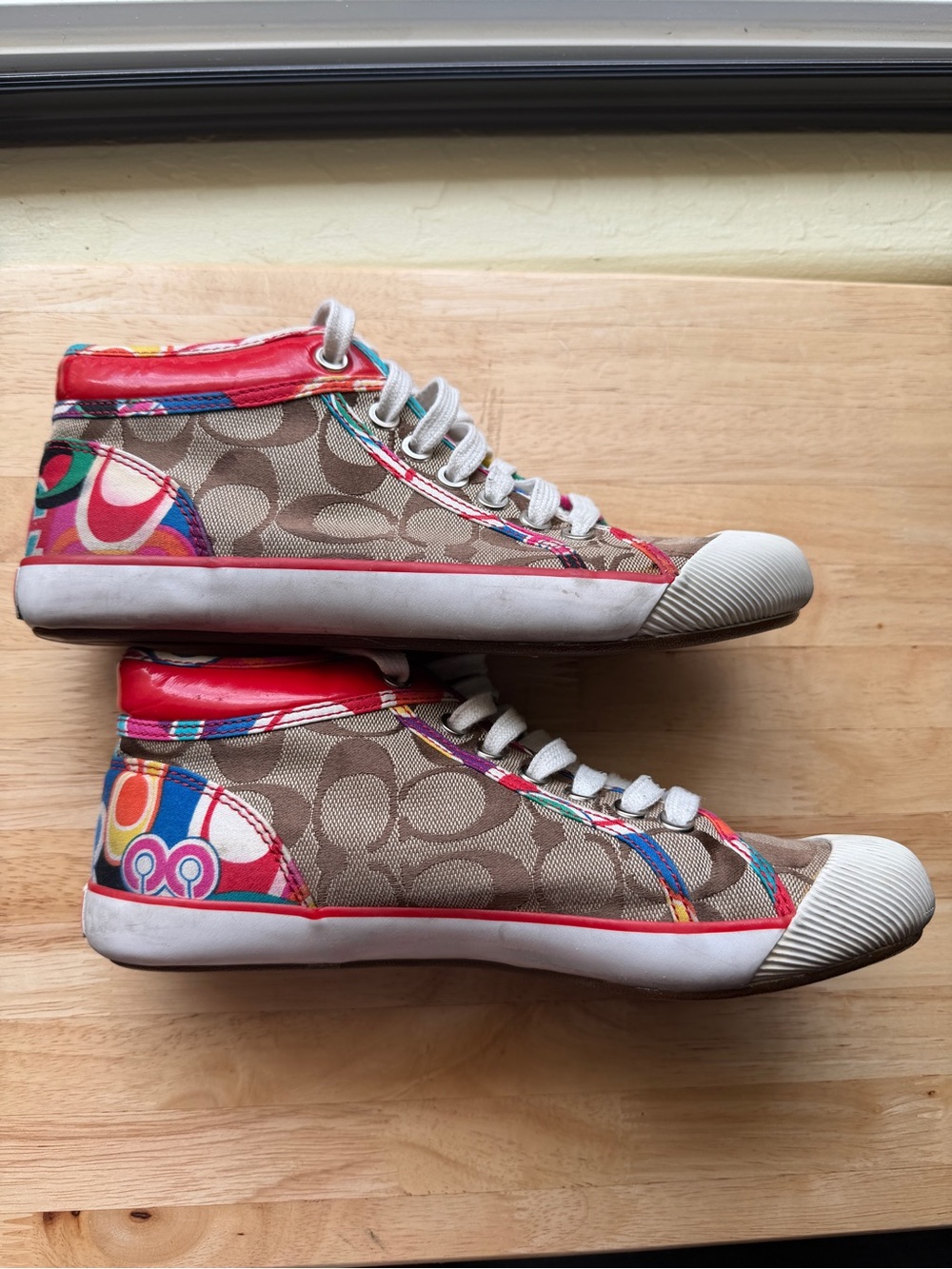 Coach Barrett Signature C Pop Art Mid-Top Sneakers Women’s Size 7B
